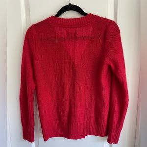 Small, Sonoma light weight red cardigan with big brown buttons